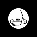 Electric modern scooter icon isolated on dark background