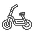 Electric moped line icon, electric transport concept, scooter bike vector sign on white background, outline style icon Royalty Free Stock Photo
