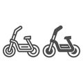 Electric moped line and solid icon, electric transport concept, scooter bike vector sign on white background, outline Royalty Free Stock Photo