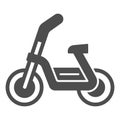 Electric moped solid icon, electric transport concept, scooter bike vector sign on white background, glyph style icon Royalty Free Stock Photo