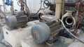 Electric motor on baseplate in pulp industial