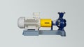 Electric motor on baseplate in pulp industial