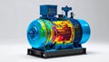 Electric Motor Thermal Analysis for Industrial Engineering Royalty Free Stock Photo