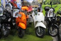 Electric motorbikes Rover presented on stand during Exhibition. Kyiv, Ukraine