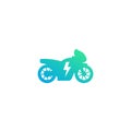 Electric motorcycle vector icon on white