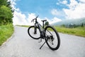 Electric Mountain Bike In Mountains