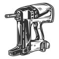 Electric nailer monochrome template Royalty Free Stock Photo