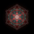 Electric organic sacred geometry mandala digital art