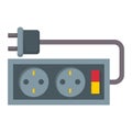 Electric outlet illustration energy socket electrical plug european appliance interior vector icon. Royalty Free Stock Photo