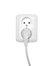 Electric outlet isolated on white Royalty Free Stock Photo