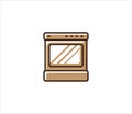 electric oven vector icon in simple outline style for bakery and pastry shop Royalty Free Stock Photo