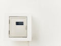 Electric Panel Box on White Wall Royalty Free Stock Photo