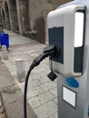 Electric parking slot in centre of city by charging station