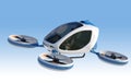 Electric Passenger Drone flying in the sky