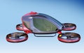 Electric Passenger Drone flying in the sky