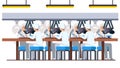 Electric pcb factory assembly line with irons