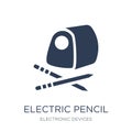 electric pencil sharpener icon. Trendy flat vector electric penc Royalty Free Stock Photo