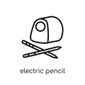 electric pencil sharpener icon. Trendy modern flat linear vector Royalty Free Stock Photo