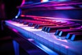 Electric piano keys in neon light. Royalty Free Stock Photo