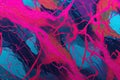 Electric pink and blue acid wash background with bold and striking lines and shapes