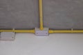 Electric pipe line on celling Royalty Free Stock Photo