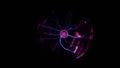 Electric plasma ball on black background