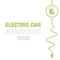 Electric plug background. Electric car sign icon. Sedan saloon symbol.