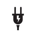 Electric plug black icon design. Vector illustration. Royalty Free Stock Photo