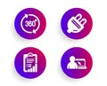 Electric plug, 360 degrees and Checklist icons set. Online education sign. Energy, Full rotation, Graph report. Vector