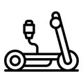 Electric plug electric scooter icon, outline style Royalty Free Stock Photo