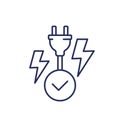 electric plug, electricity line icon