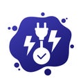 electric plug, electricity vector icon