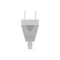 electric plug flat design vector illustration. Wire plug and socket. Concept of connection, disconnection, electricity. Vector Royalty Free Stock Photo