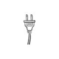 Electric plug hand drawn sketch icon. Royalty Free Stock Photo