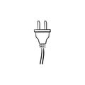 Electric plug hand drawn sketch icon. Royalty Free Stock Photo