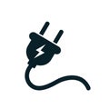 Electric plug icon with cord Ã¢â¬â vector Royalty Free Stock Photo