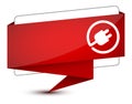 Electric plug icon isolated on elegant red tag sign illustration Royalty Free Stock Photo
