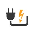 Electric plug icon sign with cord Ã¢â¬â vector Royalty Free Stock Photo