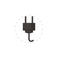 Electric plug isolated solid icon on white background Royalty Free Stock Photo