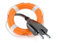 Electric plug with life buoy