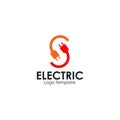 Electric plug in logo design vector template