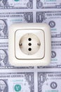 Electric plug and money Royalty Free Stock Photo