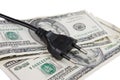 Electric plug and money Royalty Free Stock Photo