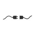 Electric plug and outlet socket unplugged icon flat. Vector illustration