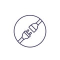 Electric plug with power connector line icon Royalty Free Stock Photo