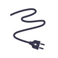 Electric plug power vector consumption ac symbol icon. Electric plug icon illustration isolated adapter cable connect