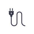 Electric plug power vector consumption ac symbol icon. Electric plug icon illustration isolated adapter cable connect