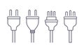 Electric plug power vector consumption ac symbol icon. Electric plug icon illustration isolated adapter cable connect