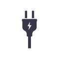 Electric plug power vector consumption ac symbol icon. Electric plug icon illustration isolated adapter cable connect