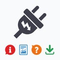 Electric plug sign icon. Power energy symbol Royalty Free Stock Photo